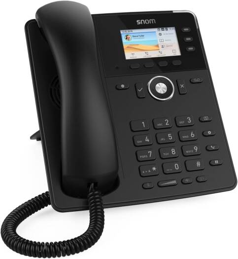 Snom D717, 2.8″ Color SIP Desk Phone with Ambient Light Sensor, 3 Programmable LED Keys, Gigabit PoE, USB with Expansion Module Support, HD Audio & TLS/SRTP Security, Black | D717