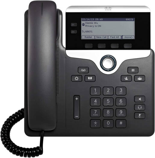 Cisco 7821 IP Phone, 3.5" Screen, 1 PoE Class, Full Duplex Speakerphone, Wideband Audio, 4 Soft Keys, 2 Programmable Line Keys, 10/100 Ethernet Switch, Gray | CP-7821-K9