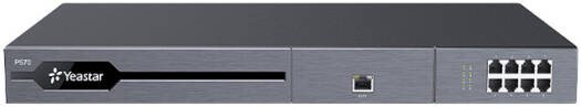 Yeaster PBX P570 1U Rackmount Phone System, Up to 500 Max Users, 120 Max Concurrent Calls, 16 FXS Ports, 6 GSM / 3G / 4G Ports, E1 / T1 / J1 Ports, 2x Ethernet 10/100/1000 Mbps, Black | P570