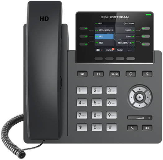 Grandstream 8 Line Professional Carrier-Grade IP Phone, Full-duplex Speakerphone With HD Audio, Integrated dual-Band Wi-Fi, 1000 Mbps Gigabit Ethernet Ports, 5 Way Audio Conferencing, Gray | GRP2624