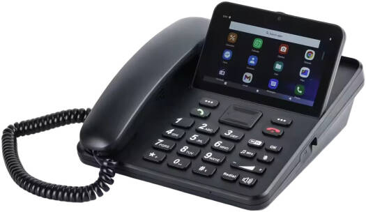 DLNA ZT9300 Landline Phone, 5" Touch Screen Display, Android System, WiFi 4G Video Telephone, 4G Dual SIM Cards, Wireless Functionality, Black | ZT9300
