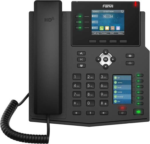 Fanvil X6U 6 line Ultra-Elegant Gigabit Triple Color Screen Phone,60 DSS