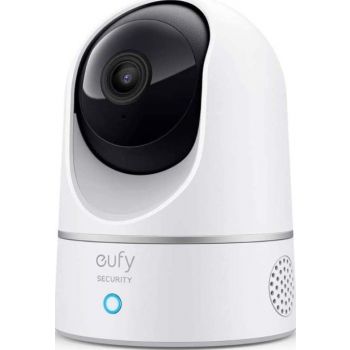 Eufy Security 2K E220 Home Security Indoor Camera, Pan & Tilt, Human and Pet AI, Works with Voice Assistants, Night Vision, MicroSD Card Required, HomeBase Not Required | T8410223