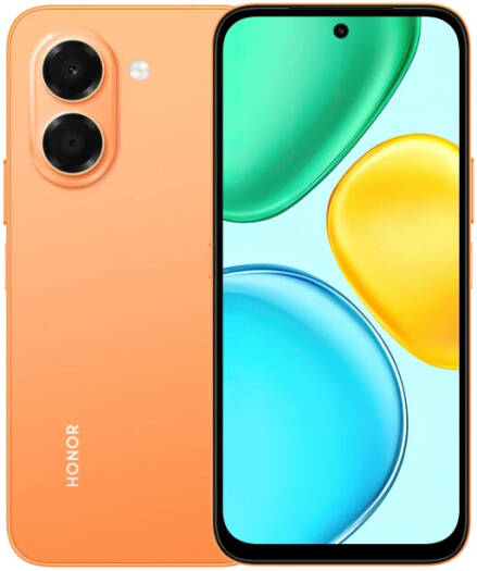 HONOR X7e 4g Mobile Phone, 6.61" TFT LCD Display, MediaTek Helio G81 Ultra Processor, 6GB RAM, 128GB ROM, MagicOS 10, 7500mAh Battery, Sunrise Orange | x7e-Sunrise-Orange