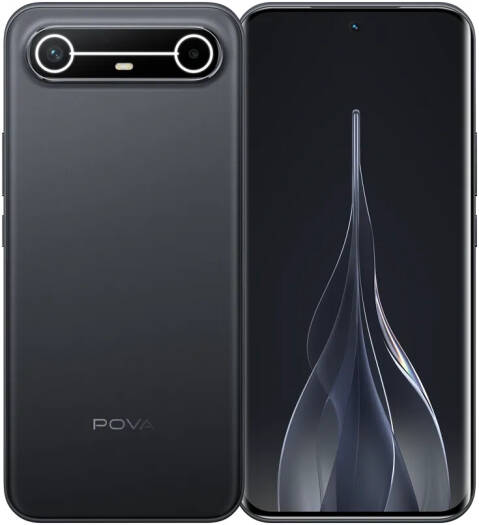 Tecno Pova Slim 5G Smartphone, 6.78" 144Hz 1.5K AMOLED Display, Mediatek Dimensity 6400 6nm Chipset, 8GB RAM, 256GB ROM, Mali-G57 MC2 GPU, 5160mAh Battery, Cool Black | POVA-SLIM