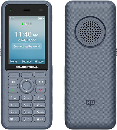 Grandstream WP836 Ruggedized WiFi Phone, 2.8" Screen, IP69K-rated, Dual-band Wi-Fi 6 , 3 SIP Accounts, 3 Lines, 4-Way Voice Conferencing, 3000mAh Battery, Noise Shield Technology, Blue | WP836