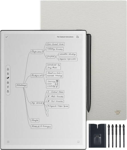 iFLYTEK AINOTE 2 Bundle Smart AI Tablet, 10.6" 1920x 2560 Display, Handwriting to Text Conversion, 4GB RAM, 64GB ROM, 4000mAh Battery, Protective Folio & 5 Pen Refills Included, Sandy | AINOTE 2-B