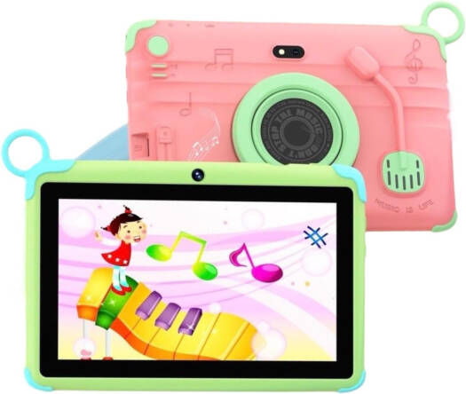 Modio M66 Tablet PC, 7" HD Display, 4GB RAM, 128GB ROM, Dual Camera, 3000mAh Battery, Pink/Green | M66