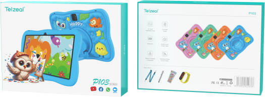 Telzeal P103 Kids Tablet PC, 10.1" 1280x800 Display, 4GB RAM, 128GB ROM, 5.0MP Front & 8.0MP Rear Camera, Dual Sim Card, Android 13, 8000mAh Battery, Pink | P103