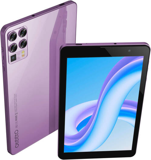 Oteeto Tab 8 Tablet, 8" 1280x800 IPS LCD Display, Octa-Core 1.8GHz Processor, 8GB RAM, 256GB ROM, 5.0MP Front + 13.0MP Rear Camera, 5000mAh, Android 13, Purple | TAB 8
