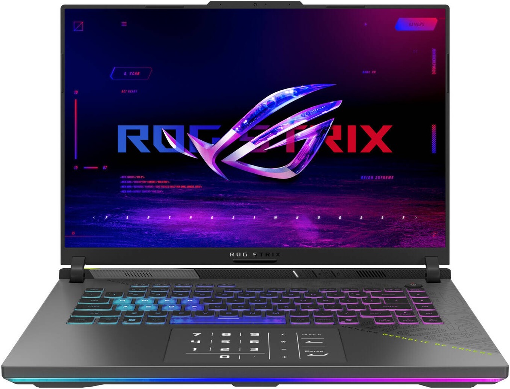ASUS ROG Strix G16 G614FM Gaming Laptop, 16" WUXGA IPS Display, AMD Ryzen 9 9955HX, 16GB RAM, 1TB SSD, GeForce RTX 5060 8GB GPU, English Keyboard, Win11, Eclipse Gray | 90NR0L17-M00010