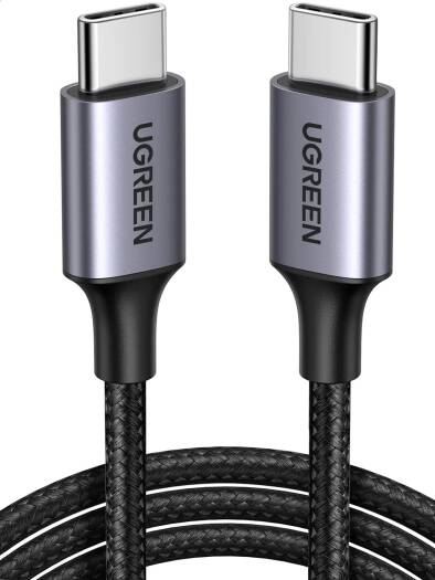 UGREEN USB C to USB C Cable, 480Mbps Data Transfer Rate, Max 20V 3A Power Output, PD 60W Power Delivery, Nylon Woven Cable, 2m Cable Length, Wide Compatibility, Black | 50152