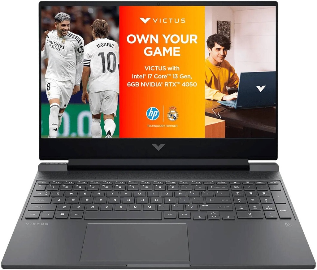 HP Victus 15-FA2104TX Gaming Laptop, 15.6" FHD IPS 144Hz Display, Intel Core i7-13620H, 16GB RAM, 512GB SSD, GeForce RTX 4050 6GB GPU, English Keyboard, Windows 11 Home, Black | C25VQPA
