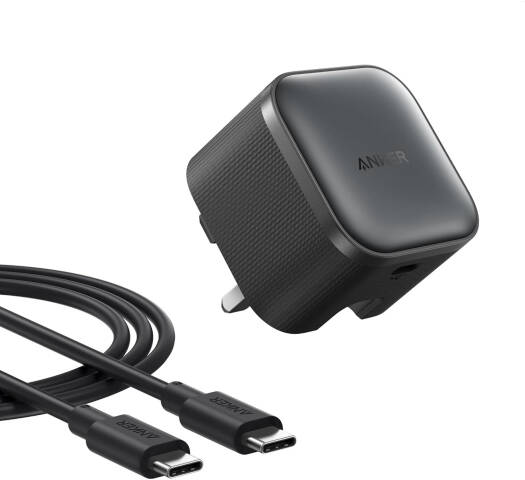 Anker Nano 45W Type C Fast Charging Charger, ActiveShield Technology, Advanced GaN Technology, Foldable Plug, USB-C Charger Block, 6ft USB-C to USB-C Cable, Black | B2692