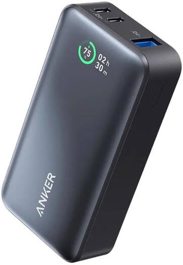 Anker 533 Power Bank, 10000mAh Portable Charger, 30W USB C PD Fast Charging Power Bank, Smart LED Display, 3 Port Power Bank, | A1256H12