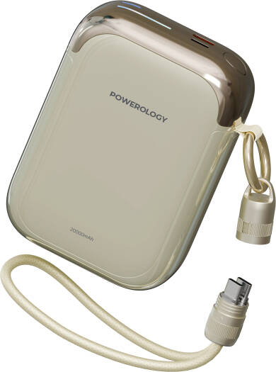 Powerology Bahamas 20000mAh Power Bank, Fast Charge Portable Charger, Beige | PPBCHA104BG