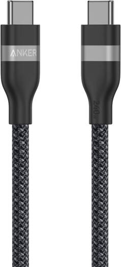 Anker USB C to USB C Cable, 240W Fast Charging, 480Mbps Data Transfer, Braided Durable Cable, 30000 Bend Lifespan, 1m Length, Black | A82E2H11