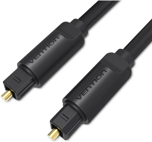 Vention Optical Fiber Audio Cable, For CD / DVD / Play Station / Xbox / Projectors, Optical Fiber Transmission, Sturdy Connectivity, 1 Meter, Black | BAEBF