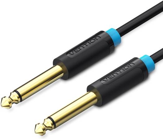 Vention 6.5mm Male to Male Audio Cable, HiFi Gold Plated for Guitar / Amplifier / Microphone, 5 Meter, Black | BAABJ