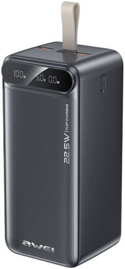 AWEI PA-13 50000 PowerBank, 50000mAh Battery Capacity, 22.5W Fast Charging, 4 Ports, Type C Input Type, Multiple Device Charging, Polymer Lithium Battery, Star Black | PA-13