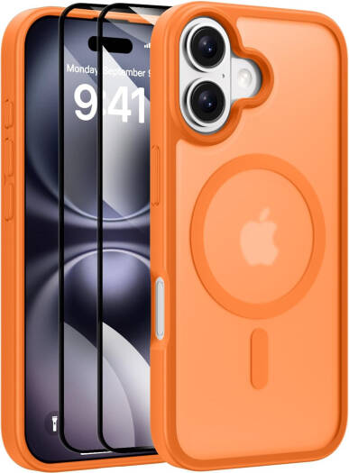 X-Level Magnetic iPhone 17 Case 6.3 Inch with MagSafe, Slim Matte Frosted Translucent Shockproof Military-Grade Protective Cover, Orange | MAGNETIC-17-CASE