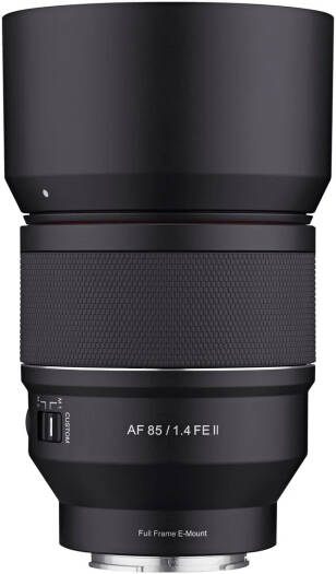 Samyang AF 85mm F1.4 FE Series II Full Frame Lens, Sony E Mount, Fast Linear STM Autofocus, Weather Sealed, Focus Hold Button, Custom Switch, 72mm Filter Thread, Black | SYIO85SE2-E
