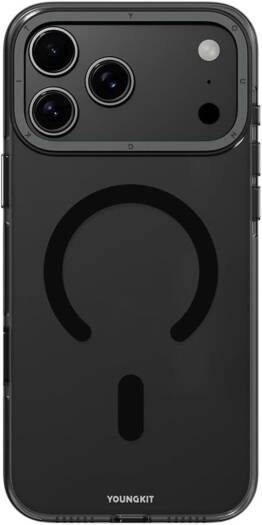 YOUNGKIT Crystal Shield Case for iPhone 17 Pro Max, Slim Shockproof, Scratch-Resistant Clear-Black Hybrid TPU + PC Material, Military-Grade Drop Protection, Anti-Fingerprint Coating, Black | JDCX001