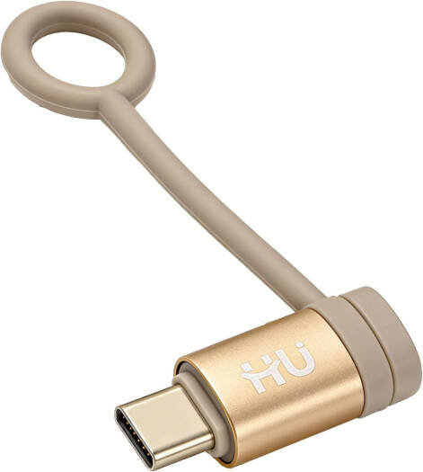 HU USB-C Male to Lightning Female PD Fast Charging Adapter 65W, Aluminum Alloy, 480Mbps Data Transfer for iPhone, Gold | HAC-1013