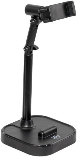 HU Tabletop Lifting Phone Stand, Adjustable Multi-Device Holder for Smartphones & Tablets, Portable Desk Stand for Video Recording, Streaming & Hands-Free Use, Black | HAC-1028