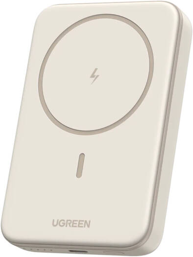 UGREEN 10000mAh Magnetic Wireless Power Bank, 20W USB-C Fast Charging, Slim Compact Magnetic Battery Pack, Portable Wireless Charger, Beige | 25208