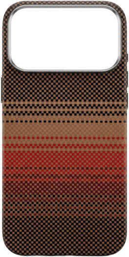 CROWNYX Carbon Fiber Case for iPhone 17 Pro Max, MagSafe Compatible, Ultra Slim Drop Resistant Cover, Anti-Slip, Anti-Scratch, Brown | IP17PM-MGSF-FBONE-BRN