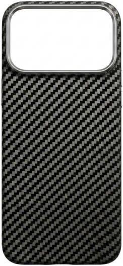 CROWNYX Carbon Fiber Case for iPhone 17 Pro Max, MagSafe Compatible, Ultra Slim Drop Resistant Cover, Anti-Slip, Anti-Scratch, Black | IP17PM-MGSF-FBONE-BLK