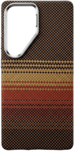 CROWNYX Carbon Fiber Case for Samsung Galaxy S25, MagSafe Compatible, Ultra Slim Drop Resistant Cover, Anti-Slip, Anti-Scratch, Anti-Yellow, Brown | SAMS25-MGSF-FBONE-BRN