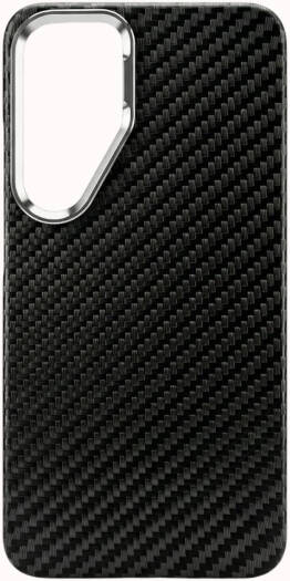 CROWNYX Carbon Fiber Case for Samsung Galaxy S25, MagSafe Compatible, Ultra Slim Drop Resistant Cover, Anti-Slip, Anti-Scratch, Anti-Yellow, Black | SAMS25-MGSF-FBONE-BLK