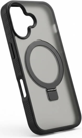 CROWNYX Aegis GripStand Pro Case for iPhone 17, Compatible with MagSafe, Shockproof, Slim Hybrid TPU Cover with Kickstand & Grip Ring, Black | IP17-MGSF-AGSP-BLK
