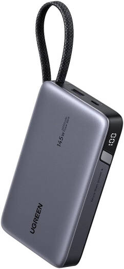 UGREEN Laptop Power Bank, 145W Fast Charging, 20000mAh Gigantic Capacity, Smart Digital Display, Airline Friendly, 80Wh Capacity, Universal Compatibility, Gray | 55992B