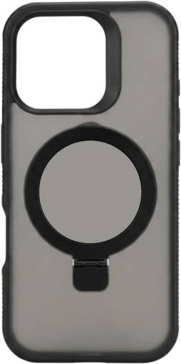 CROWNYX Aegis GripStand Pro Case for iPhone 16 Pro, Compatible with MagSafe, Shockproof, Slim Hybrid TPU Cover with Kickstand & Grip Ring, Black | IP16P-MGSF-AGSP-BLK