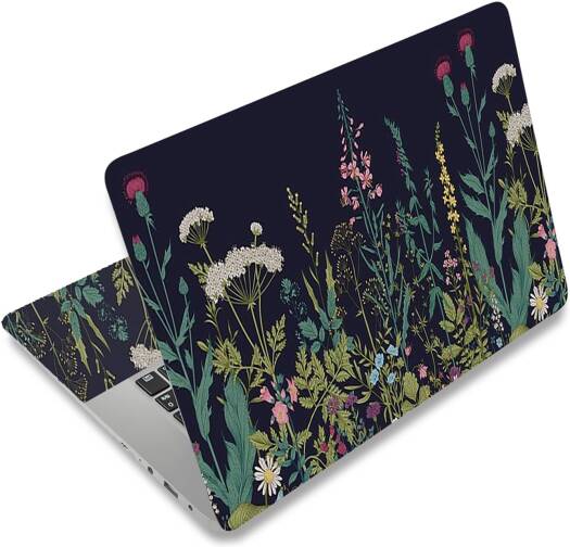 ALAYRA Laptop Skin Sticker Decal, 12 13 13.3 14 15 15.4 15.6 inch Laptop Art Decal Protector Notebook Netbook PC 15.6" Universal Vinyl Cover, Flowers Plants 01
