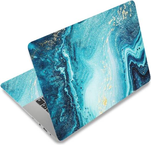ALAYRA Laptop Skin Sticker Decal, 12 13 13.3 14 15 15.4 15.6 inch Laptop Art Decal Protector Notebook Netbook PC 15.6" Universal Vinyl Cover, Blue Marble 01
