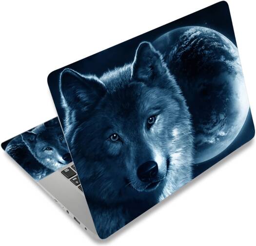 ALAYRA Laptop Skin Sticker Decal Covers 12" 13" 13.3" 14" 15" 15.4" 15.6 inch Laptop Skin Sticker Cover Art Decal Protector Notebook PC (Moon & Wolf) 01