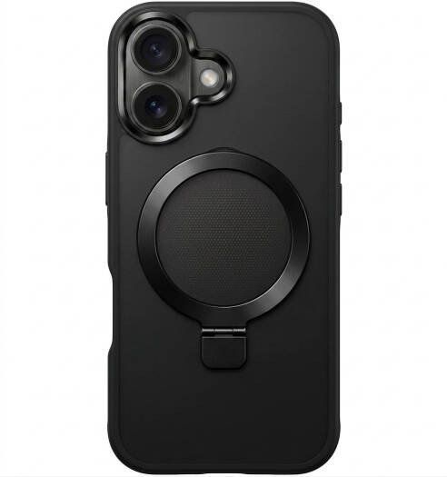 CROWNYX Aegis GripStand Pro Case for iPhone 16 Plus, Compatible with MagSafe, Shockproof, Slim Hybrid TPU Cover with Kickstand & Grip Ring, Matte Black | IP16PL-MGSF-AGSP-BLK