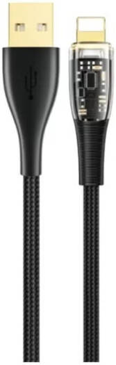 Mobigear Nylon Braided Cable, USB-A to Lightning, 1.2m Length, Transparent Black | MGUL1.2