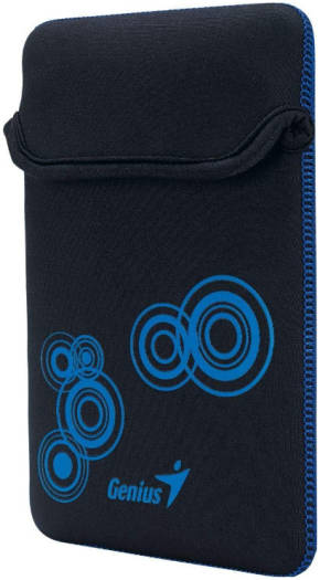 Genius GS-801 Water Resistant Polyester Sleeve, Neoprene / Polycarbonate Material, Solid Pattern, Fits Up To 7-8 Inch Tablet PC and e-Book, Black - Blue Sleeve Only | 39700017102