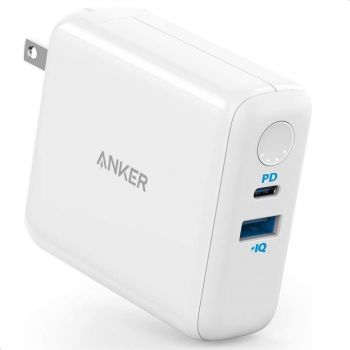Anker Powercore III Fusion 5000 Powerbank+Wall Charger - White | AN.A1624H22.WT