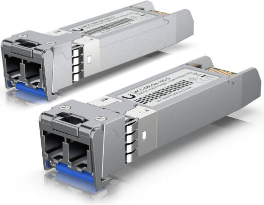 Ubiquiti UACC OM SM 10G D SFP+ Optical Module, 10Gbps Single Mode Fiber Transceiver, Duplex LC Connector, 10km Range, UniFi Compatible, Pack of 2 | UACC-OM-SM-10G-D-2
