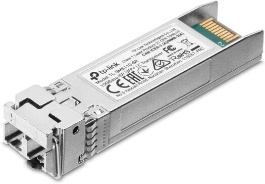 TP-Link TL-SM5110-SR | 10G-SR SFP+ LC Transceiver, Multi-Mode SFP Module| Plug and Play | LC/UPC interface | Hot Pluggable | Up to 300m/33m distance | Support SFP+MSA & DDM