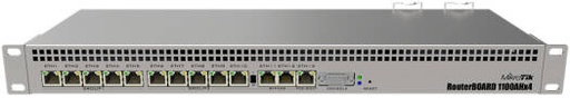 [RB1100AHx4] MikroTik Routerboard RB1100AHx4 Powerful 1U Rackmount Router, Throughput of up to 7.5Gbit, 13x Gigabit Ethernet Ports and Rs232 Serial Port & Dual Redundant Power Supplies, RouterOS | RB1100AHx4