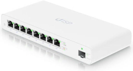 [UISP-R] Ubiquiti UISP 8 Port Gigabit PoE Router, Up to 1 Gbps NAT Throughput, GbE RJ45 Ports with 27V Passive PoE Output / 1G SFP Port, Firewall and OSPF Routing, White | UISP-R