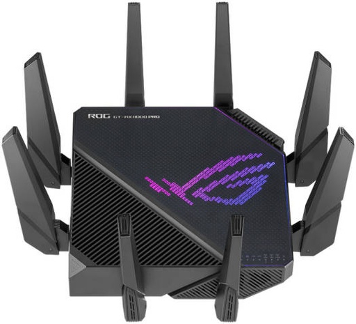 [90IG0720-MU2A00] ASUS ROG Rapture GT-AX11000 Pro Tri-Band WiFi 6 Gaming Router, 2.5G Port, 10G Port, Quad-core 2.0 GHz CPU, UNII4, 3-Level Game Acceleration, Internet Security, AiMesh Support, Black | 90IG0720-MU2A00
