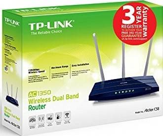 [C58] TP-LINK Archer AC1350 Wireless Dual Band Cable Router: 2.4GHz/450Mbps, 5GHz/867Mbps, IPv4/IPv6, WPS, Guest Network, Parental Control. | C58
